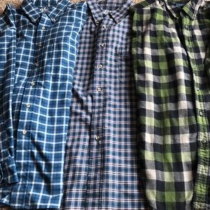 Bundle of 3 gently used Plaid Long Sleeve Shirts